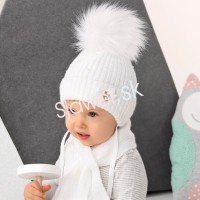 Detské čiapky zimné - dievčenské so šálikom - model - 2/721